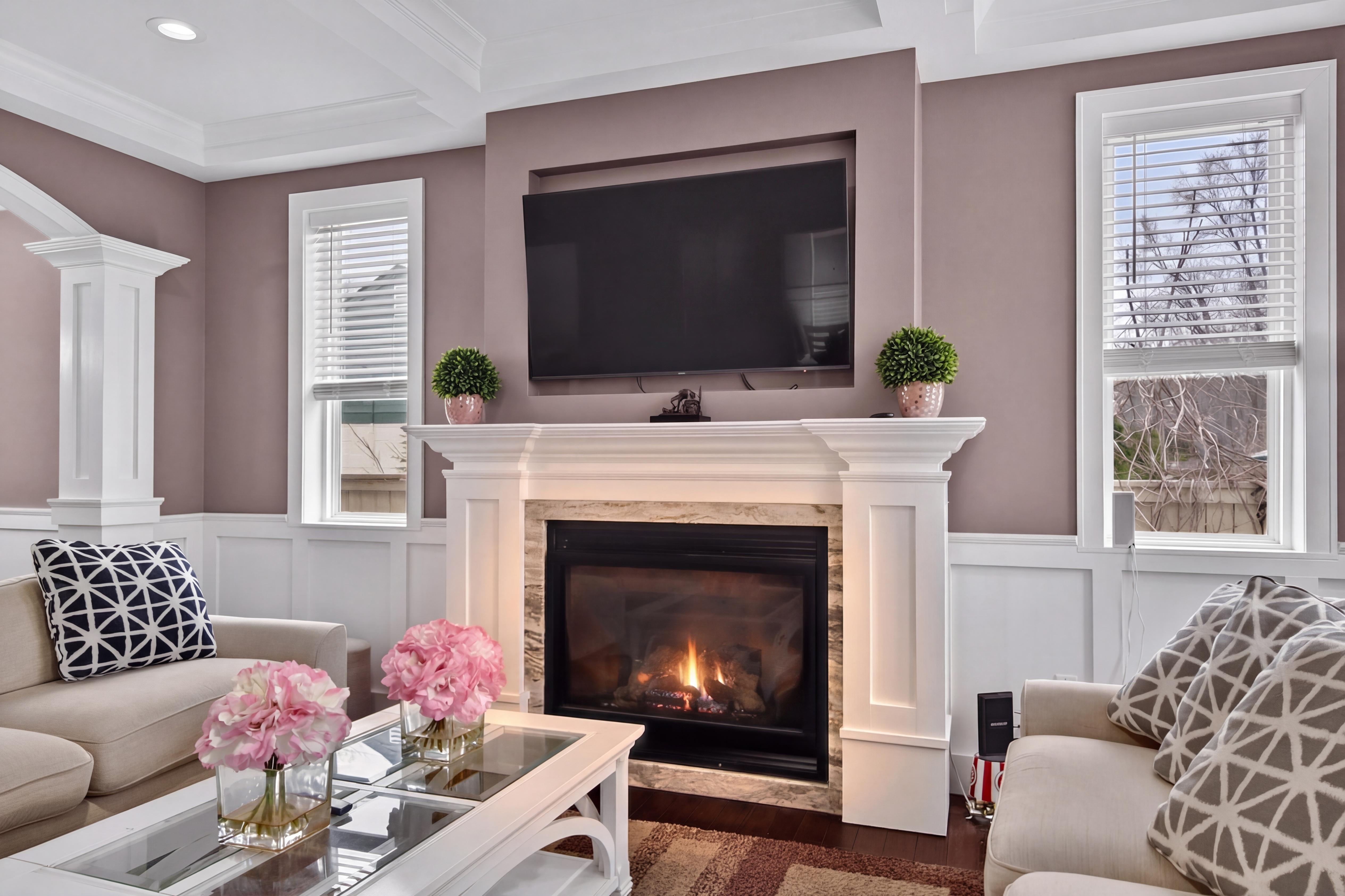 Fire in Fireplace after